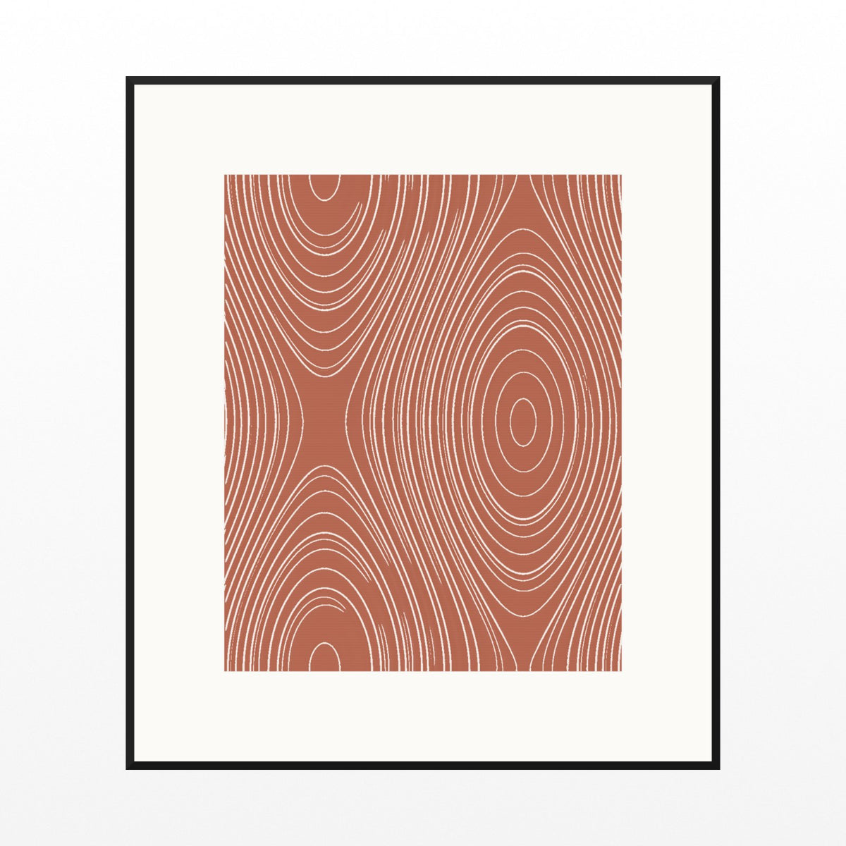 Terracotta & Blush Marble Swirl Art Print – Fine Art Giclée Digital Download | Signed 50-Edition — Black gallery mat