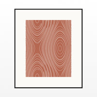 Terracotta & Blush Marble Swirl Art Print – Fine Art Giclée Digital Download | Signed 50-Edition — Black gallery mat