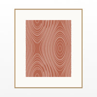 Terracotta & Blush Marble Swirl Art Print – Fine Art Giclée Digital Download | Signed 50-Edition — Natural gallery mat