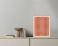 Terracotta & Blush Marble Swirl Art Print – Fine Art Giclée Digital Download | Signed 50-Edition — Grey wall with bowl
