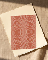 Terracotta & Blush Marble Swirl Art Print – Fine Art Giclée Digital Download | Signed 50-Edition — Paper/edge detail