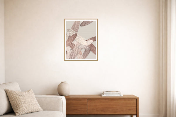 Terracotta & Blush Tropical Wall Art Print – Signed Limited Edition Giclée | Modern Gallery Decor — Living room lifestyle