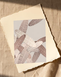 Terracotta & Blush Tropical Wall Art Print – Signed Limited Edition Giclée | Modern Gallery Decor — Paper/edge detail