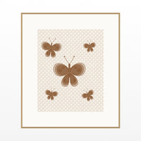 Terracotta Line Butterfly Wall Art Print – Signed Limited Edition Giclée | Modern Gallery Decor — Natural gallery mat