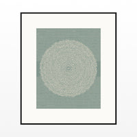 Ukiyo-e Celadon Linear Wall Art Print – Signed Limited Edition Giclée | Modern Gallery Decor — Black gallery mat