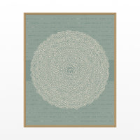 Ukiyo-e Celadon Linear Wall Art Print – Signed Limited Edition Giclée | Modern Gallery Decor — Floating natural frame