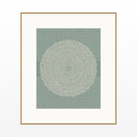 Ukiyo-e Celadon Linear Wall Art Print – Signed Limited Edition Giclée | Modern Gallery Decor — Natural gallery mat
