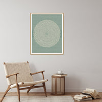 Ukiyo-e Celadon Linear Wall Art Print – Signed Limited Edition Giclée | Modern Gallery Decor — Reading nook