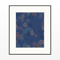 Ukiyo-e Indigo Trellis Wall Art Print – Signed Limited Edition Giclée | Modern Gallery Decor — Black gallery mat