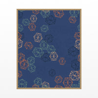 Ukiyo-e Indigo Trellis Wall Art Print – Signed Limited Edition Giclée | Modern Gallery Decor — Floating natural frame