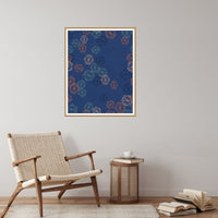 Ukiyo-e Indigo Trellis Wall Art Print – Signed Limited Edition Giclée | Modern Gallery Decor — Reading nook