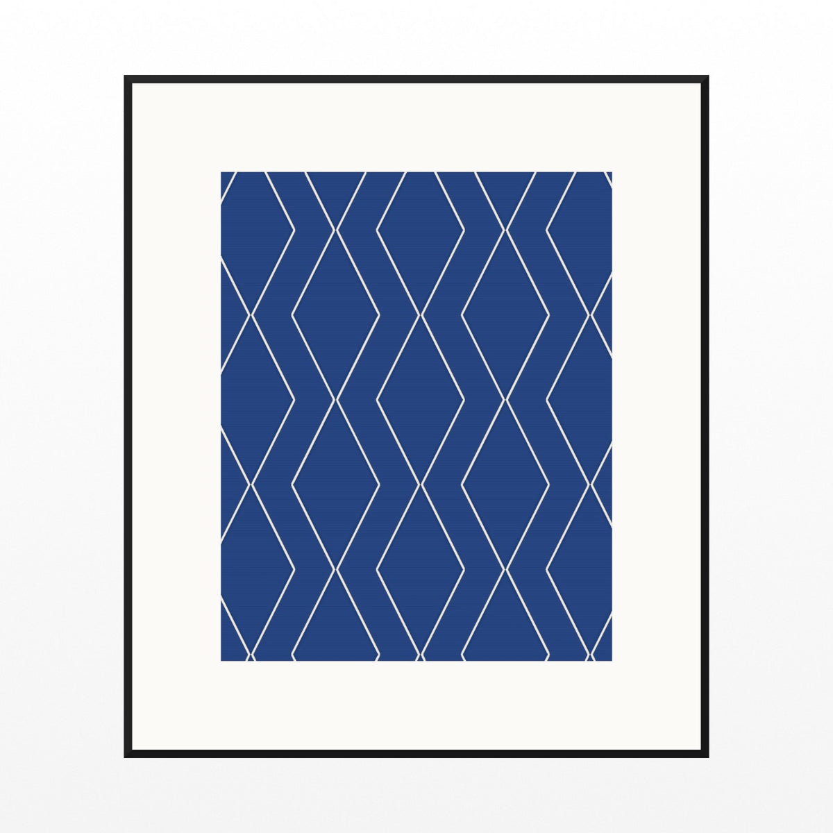 Ultramarine & Gold Geometric Art Print – Fine Art Giclée Digital Download | Signed 50-Edition — Black gallery mat