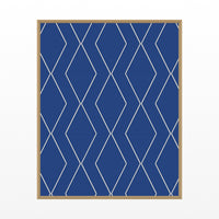 Ultramarine & Gold Geometric Art Print – Fine Art Giclée Digital Download | Signed 50-Edition — Floating natural frame