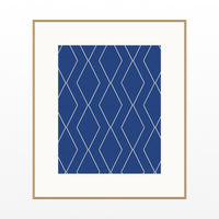 Ultramarine & Gold Geometric Art Print – Fine Art Giclée Digital Download | Signed 50-Edition — Natural gallery mat