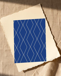 Ultramarine & Gold Geometric Art Print – Fine Art Giclée Digital Download | Signed 50-Edition — Paper/edge detail