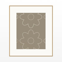 Unbleached Cotton Retro 70s Wall Art Print  — Natural gallery mat