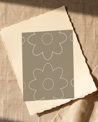 Unbleached Cotton Retro 70s Wall Art Print  — Paper/edge detail
