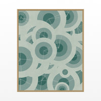 Viridian & Rose Adire – Signed 50-Edition Giclée Print for Gallery Walls — Floating natural frame