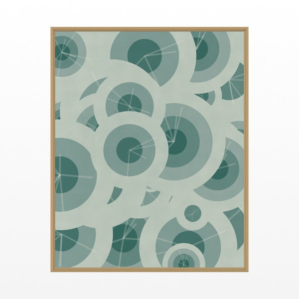 Viridian & Rose Adire – Signed 50-Edition Giclée Print for Gallery Walls — Floating natural frame