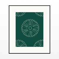 Viridian & Rose Ankara Printable Wall Art – Limited Edition Giclée Art Print | Instant Digital Download — Black gallery mat