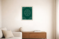 Viridian & Rose Ankara Printable Wall Art – Limited Edition Giclée Art Print | Instant Digital Download — Living room lifestyle