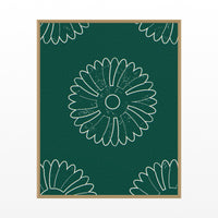 Viridian & Rose Ankara Printable Wall Art – Limited Edition Giclée Art Print | Instant Digital Download — Floating natural frame