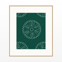 Viridian & Rose Ankara Printable Wall Art – Limited Edition Giclée Art Print | Instant Digital Download — Natural gallery mat