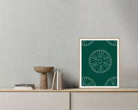 Viridian & Rose Ankara Printable Wall Art – Limited Edition Giclée Art Print | Instant Digital Download — Grey wall with bowl