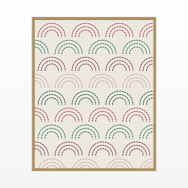 Viridian & Rose Ombré Gradient – Signed 50-Edition Giclée Print for Gallery Walls — Floating natural frame