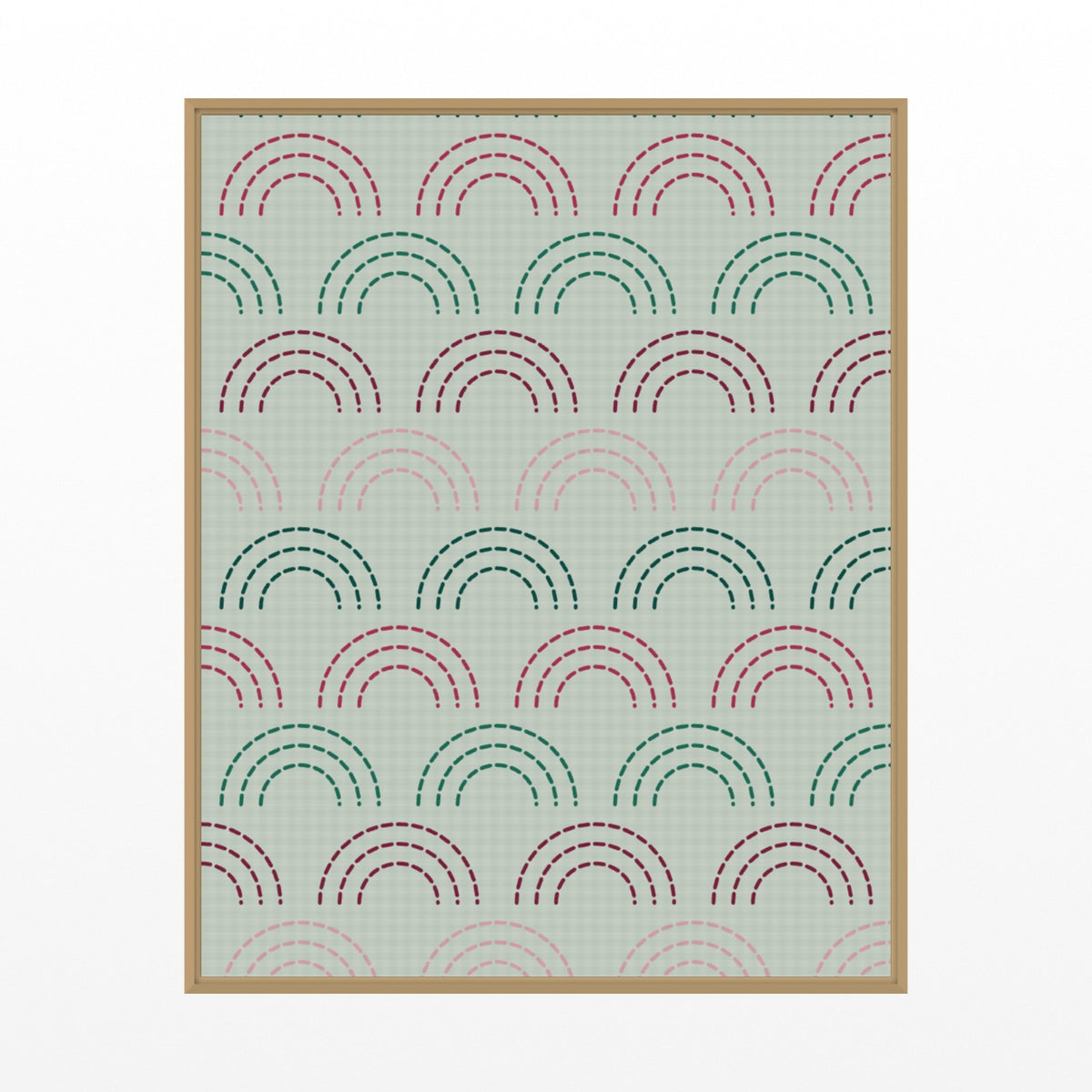 Viridian & Rose Ombré Gradient – Signed 50-Edition Giclée Print for Gallery Walls — Floating natural frame