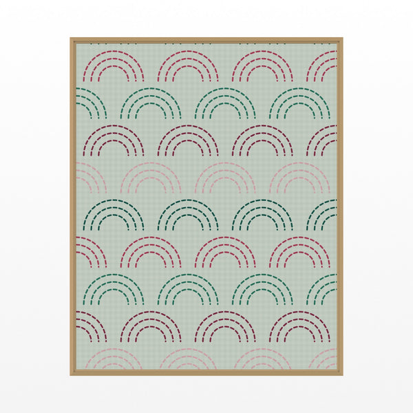 Viridian & Rose Ombré Gradient – Signed 50-Edition Giclée Print for Gallery Walls — Floating natural frame