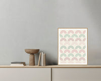 Viridian & Rose Ombré Gradient – Signed 50-Edition Giclée Print for Gallery Walls — Grey wall with bowl
