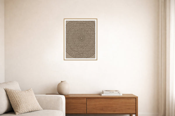 Warm Earth Linear Wall Art Print – Signed Limited Edition Giclée | Modern Gallery Decor — Living room lifestyle