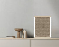 Warm Earth Linear Wall Art Print – Signed Limited Edition Giclée | Modern Gallery Decor — Grey wall with bowl