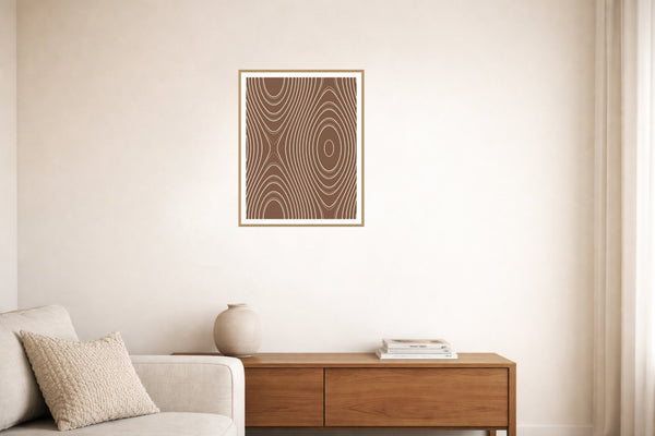 Warm Earth Marble Swirl Art Print – Fine Art Giclée Digital Download | Signed 50-Edition — Living room lifestyle
