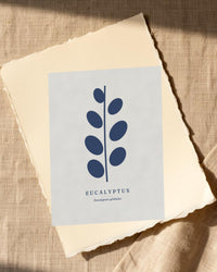 Warm Ivory Eucalyptus Wall Art Print – Signed Limited Edition Giclée | Modern Gallery Decor — Paper/edge detail