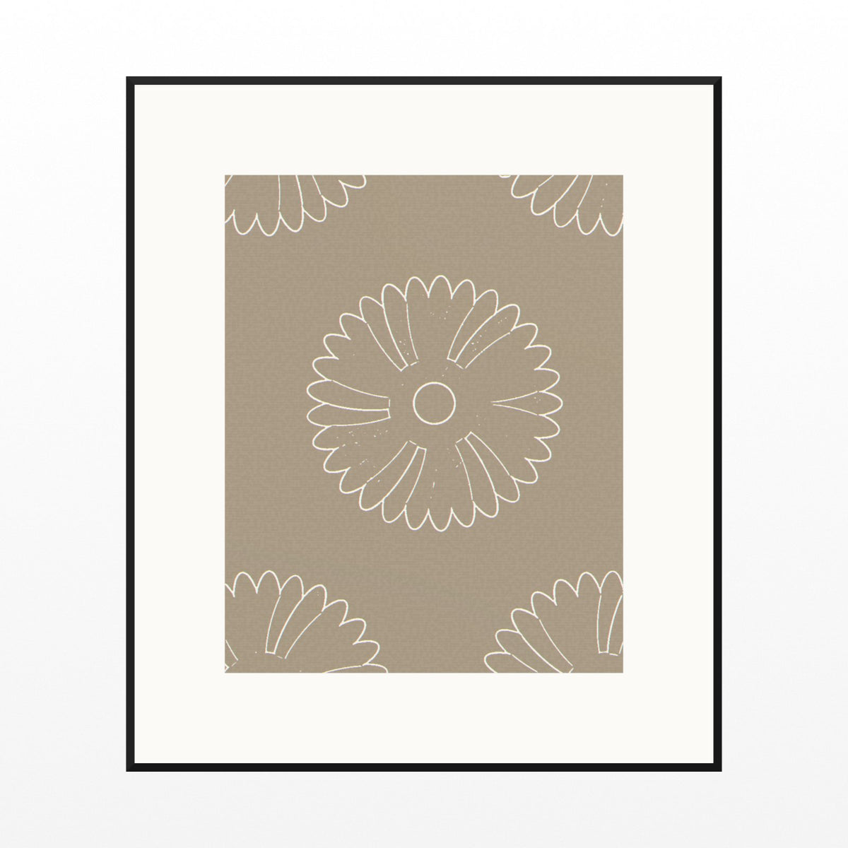 Warm Linen Ankara Printable Wall Art – Limited Edition Giclée Art Print | Instant Digital Download — Black gallery mat