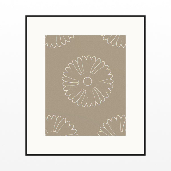 Warm Linen Ankara Printable Wall Art – Limited Edition Giclée Art Print | Instant Digital Download — Black gallery mat