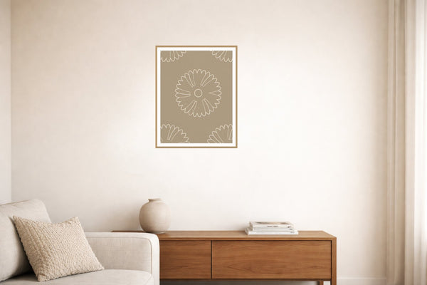 Warm Linen Ankara Printable Wall Art – Limited Edition Giclée Art Print | Instant Digital Download — Living room lifestyle