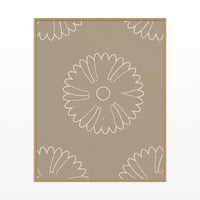 Warm Linen Ankara Printable Wall Art – Limited Edition Giclée Art Print | Instant Digital Download — Floating natural frame