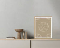 Warm Linen Ankara Printable Wall Art – Limited Edition Giclée Art Print | Instant Digital Download — Grey wall with bowl
