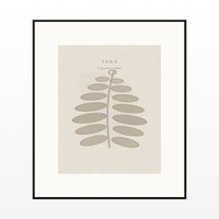 Warm Linen Fern Art Print – Fine Art Giclée Digital Download | Signed 50-Edition — Black gallery mat
