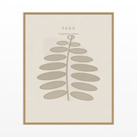 Warm Linen Fern Art Print – Fine Art Giclée Digital Download | Signed 50-Edition — Floating natural frame