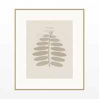 Warm Linen Fern Art Print – Fine Art Giclée Digital Download | Signed 50-Edition — Natural gallery mat