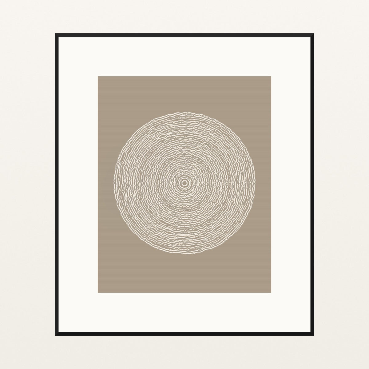 Warm Linen Geometric Wall Art Print – Signed Limited Edition Giclée | Modern Gallery Decor — Black gallery mat