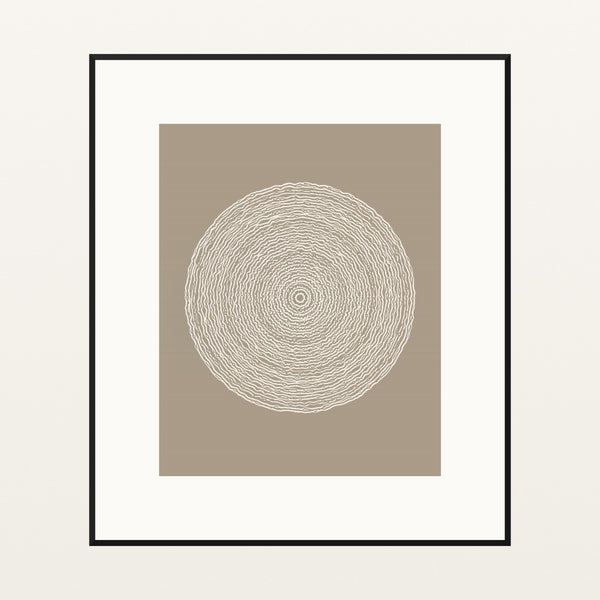 Warm Linen Geometric Wall Art Print – Signed Limited Edition Giclée | Modern Gallery Decor — Black gallery mat