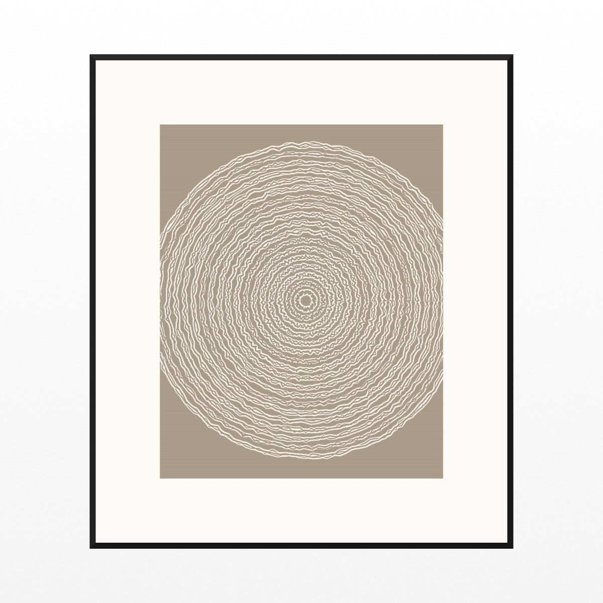 Warm Linen Geometric Wall Art Print – Signed Limited Edition Giclée | Modern Gallery Decor — Black gallery mat