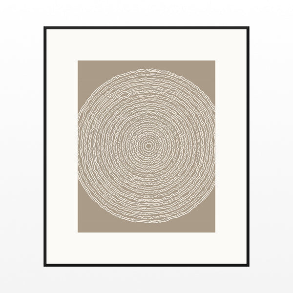 Warm Linen Geometric Wall Art Print – Signed Limited Edition Giclée | Modern Gallery Decor — Black gallery mat