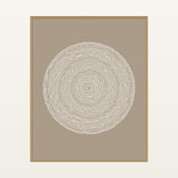 Warm Linen Geometric Wall Art Print – Signed Limited Edition Giclée | Modern Gallery Decor — Floating natural frame