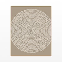 Warm Linen Geometric Wall Art Print – Signed Limited Edition Giclée | Modern Gallery Decor — Floating natural frame